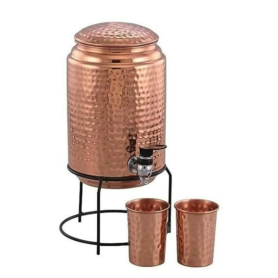 Not Available Copper Water Dispenser with 2 Glass and Stand - Dista