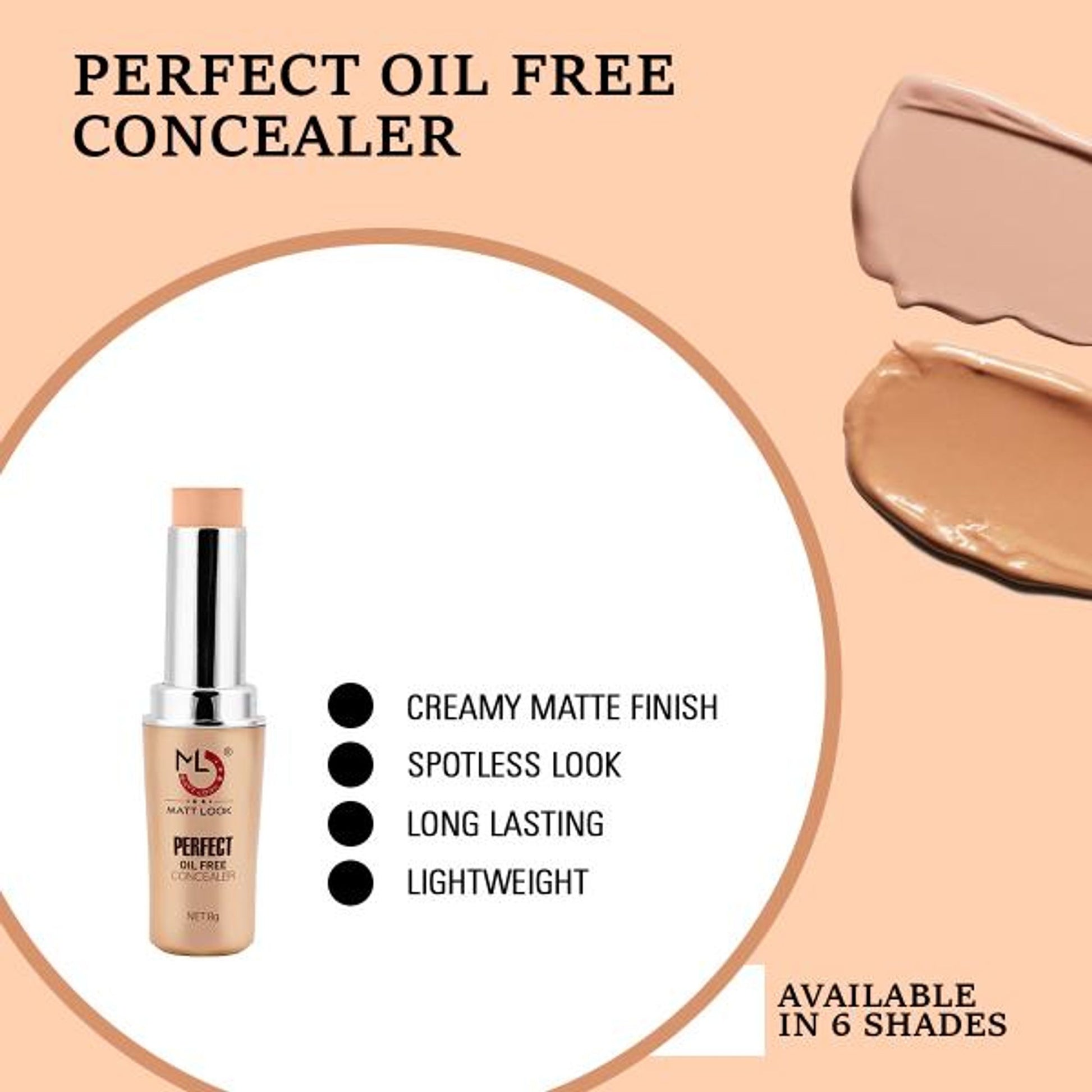 Matt Look Perfect Oil Free Concealer - Light Sweep - Distacart