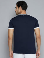 Thumbnail for Alcis Men Navy Blue Solid Slim Fit T-shirt - Distacart