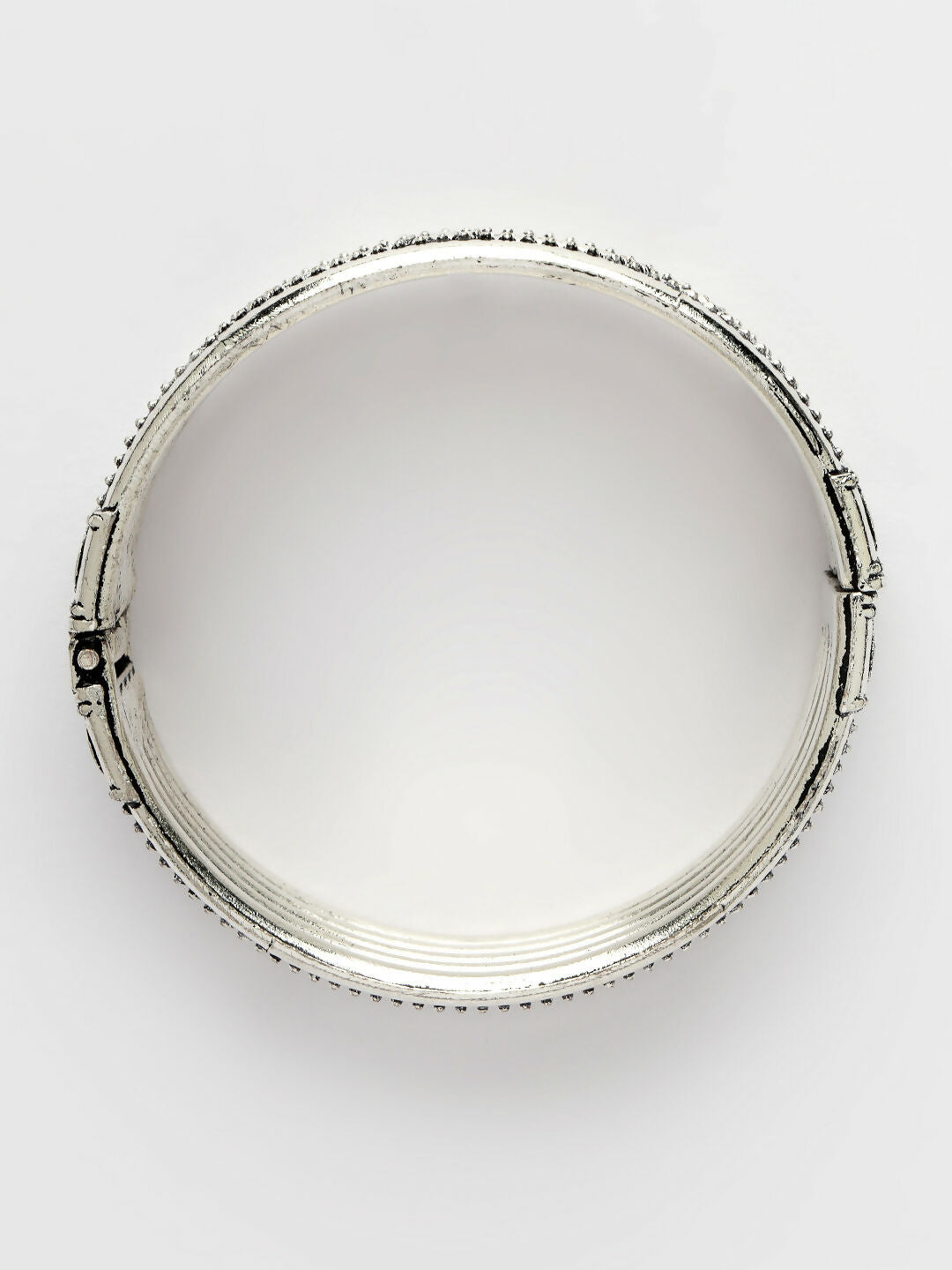 NVR Women's Silver-Toned German Silver Oxidised Kada Bangle - Distacart