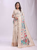 Shree Shyam Fashion Linen Cotton Cream Saree - Distacart