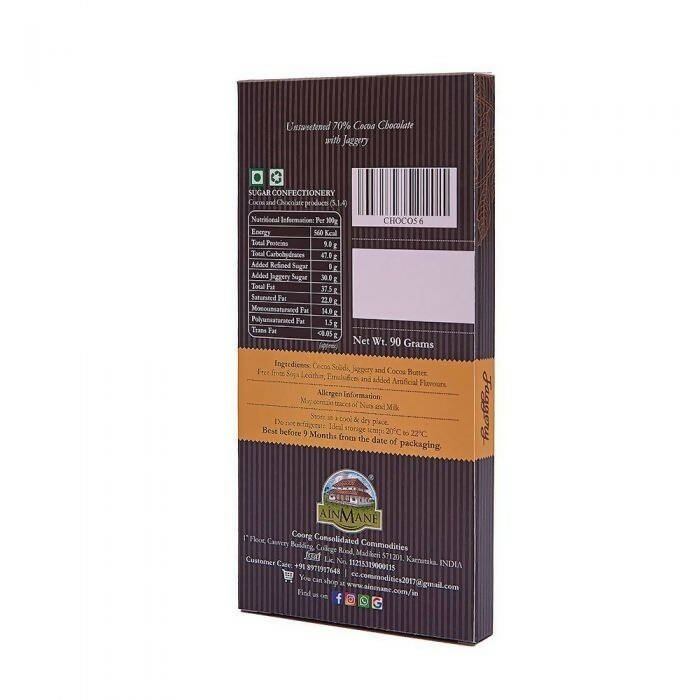 Ainmane 70% Cocoa Jaggery Dark Chocolate - Distacart