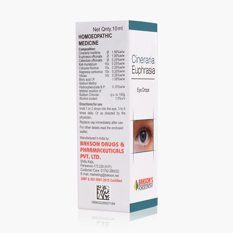 Bakson's Homeopathy Cineraria Euphrasia Eye Drops - Distacart