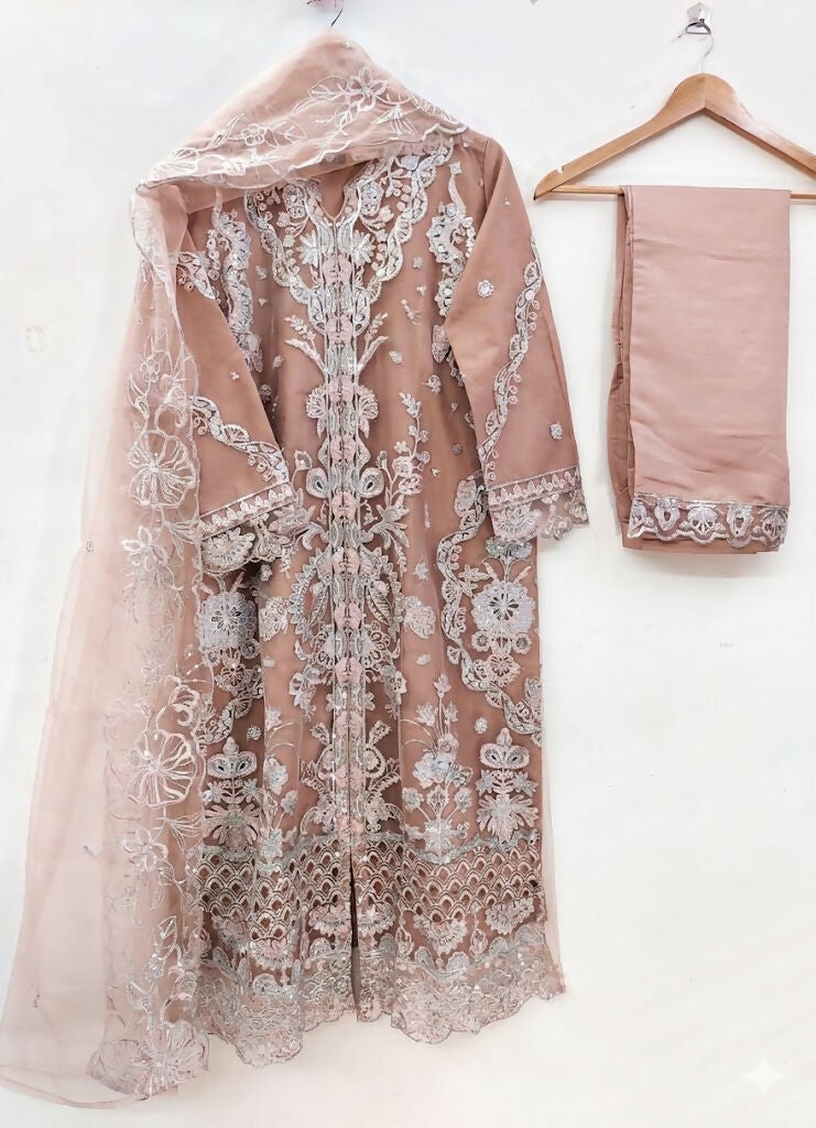 Teeya Creation Womens New Net With Heavy Embroiedery With Sequence Work Kurta Set - Dista