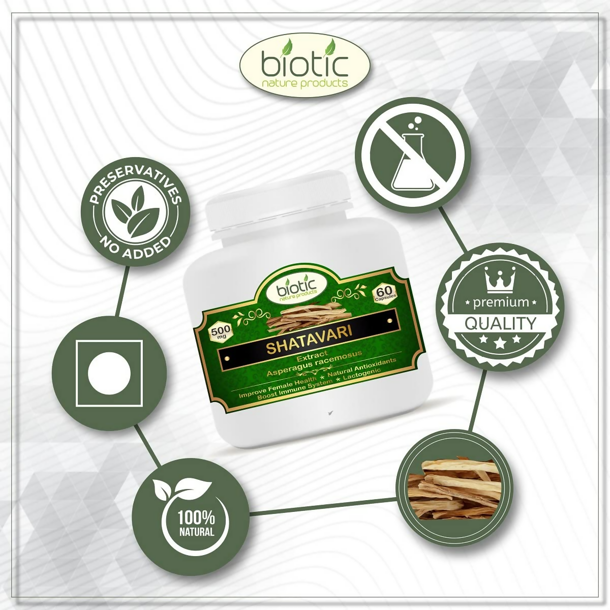 Biotic Shatavari Capsules For Women & Men - Distacart