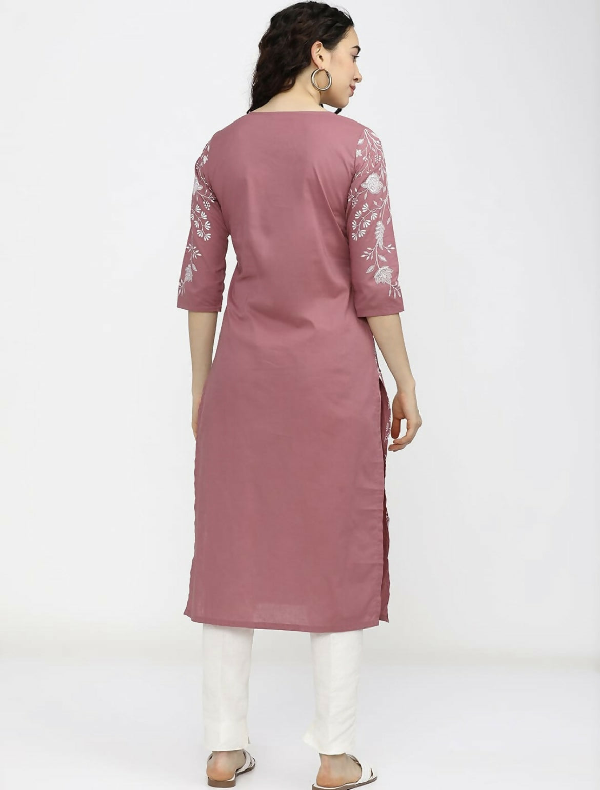 Cheera Women Stylish Hand Block Printed Cotton Blend Flared Kurta - Peach - Distacart