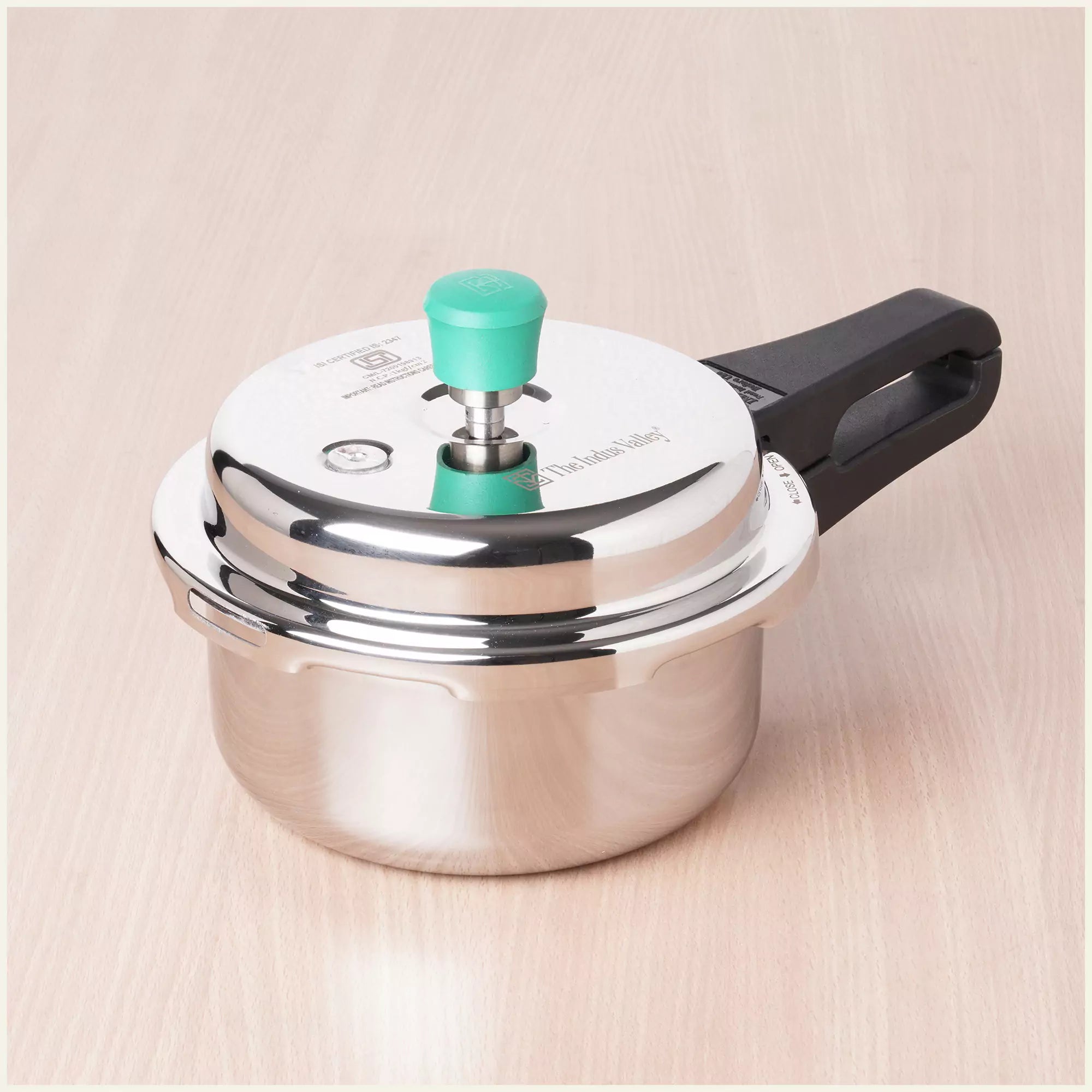 The Indus Valley RapidCuk Tri-ply Stainless Steel Pressure Cooker, Premium Quality, 3 Layer Thick Body, Heavy Bottom, 100% Safe, ISI Certified, Induction & Gas, 2/3/5L