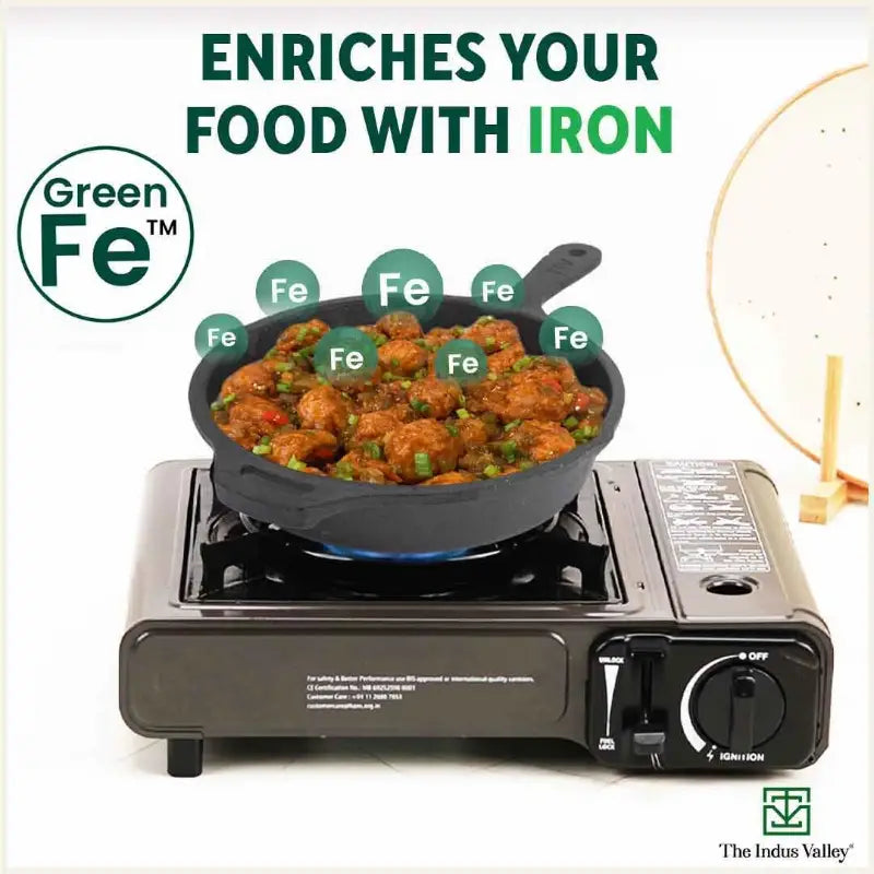 The Indus Valley CASTrong Cast Iron Cookware Set: Tawa+ Kadai+ Frypan, Kitchen Set for Home, Pre-seasoned, 100% Pure, Induction, Tadka Pan
