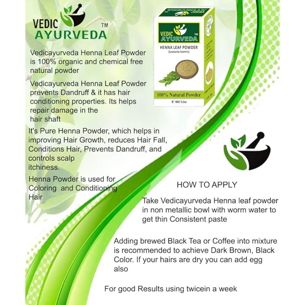 VedicAyurveda Henna Leaf Powder and Lemon Powder - Dista