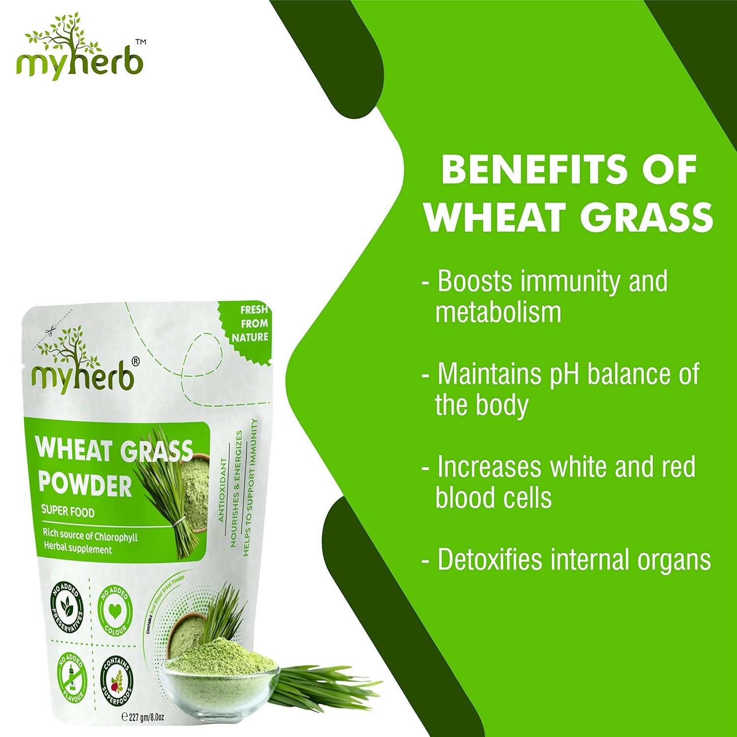 Myherb Natural Organic Wheat Grass Powder - Distacart