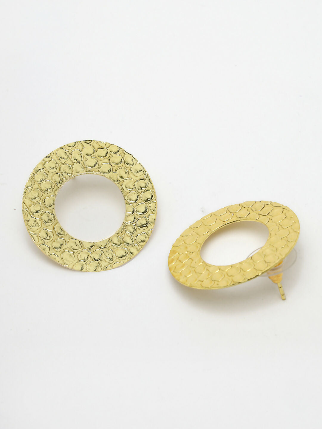 NVR Women Gold-Plated Cut Out Circle Drop Earrings - Distacart