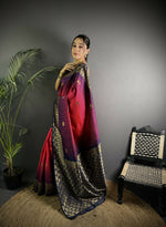 Thumbnail for Joban Fashion Red Handloom Silk Ikkat Saree