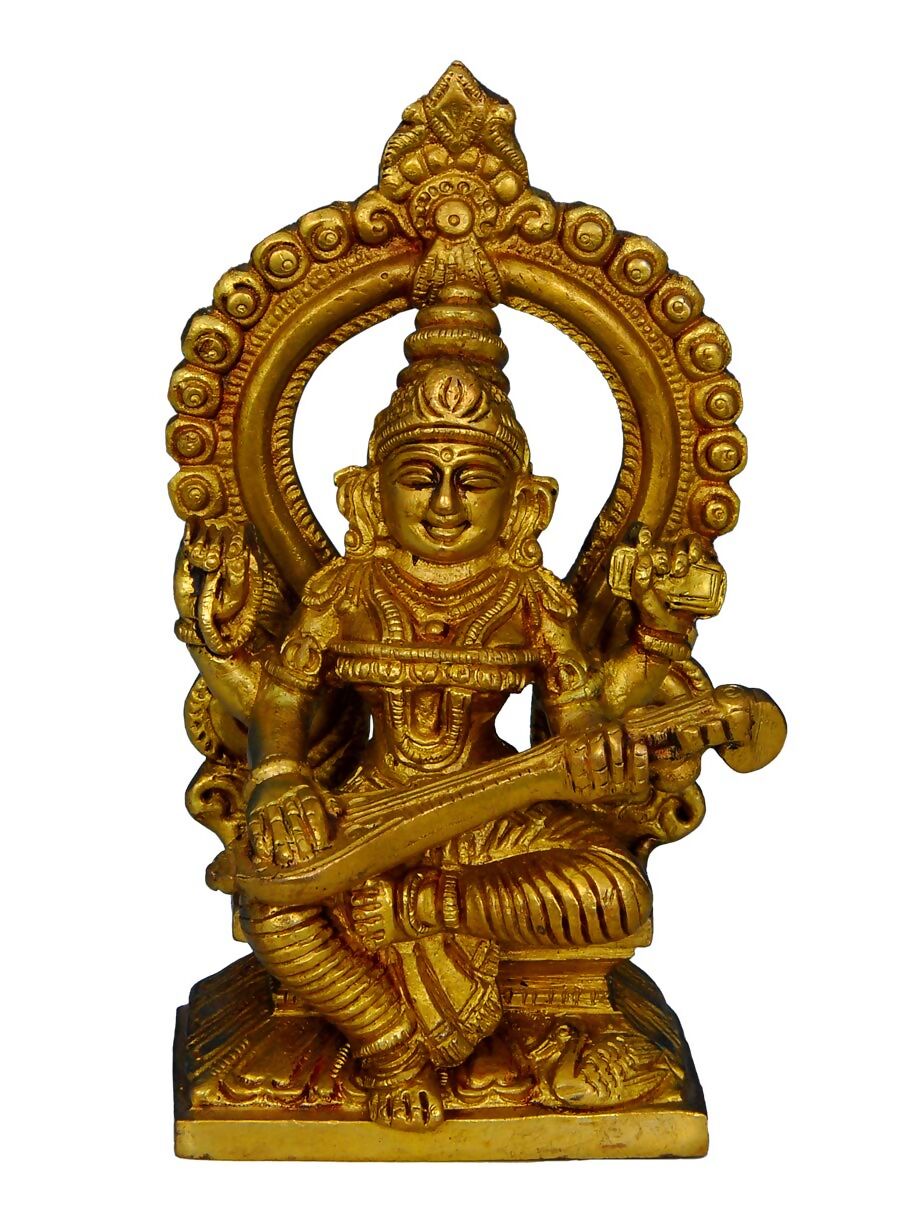 Raj Bharatahm Brass Goddess Saraswati Statue - Distacart