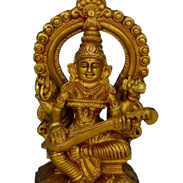 Raj Bharatahm Brass Goddess Saraswati Statue - Distacart