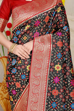Thumbnail for Jyoti Fashion Women's Black Patola Silk Zari Woven Saree with Blouse - Distacart