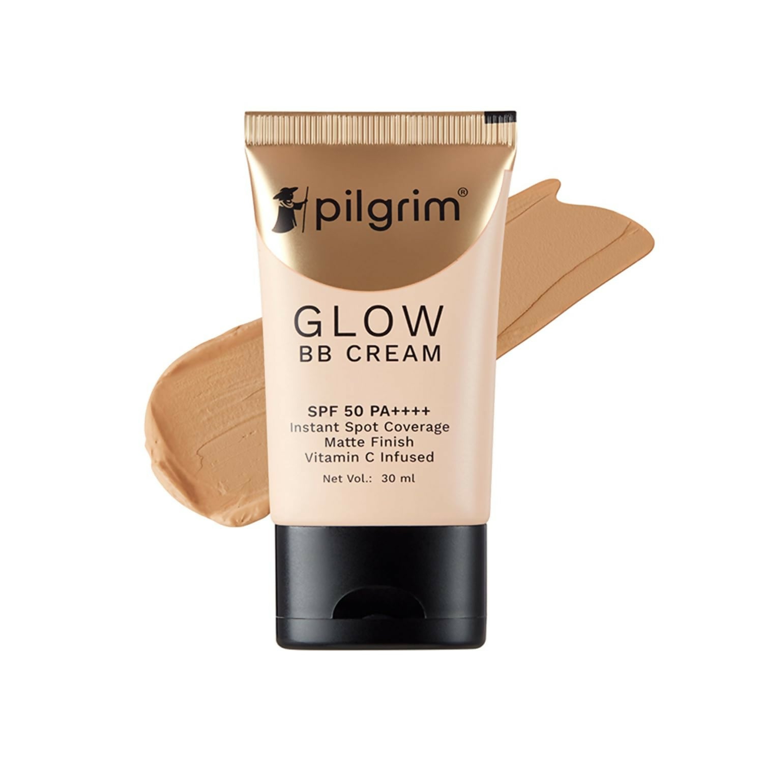 Pilgrim Glow BB Cream SPF 50 PA++++ Instant Spot Coverage Matte Finish Vitamin C Infused - Beige Glow - Distacart