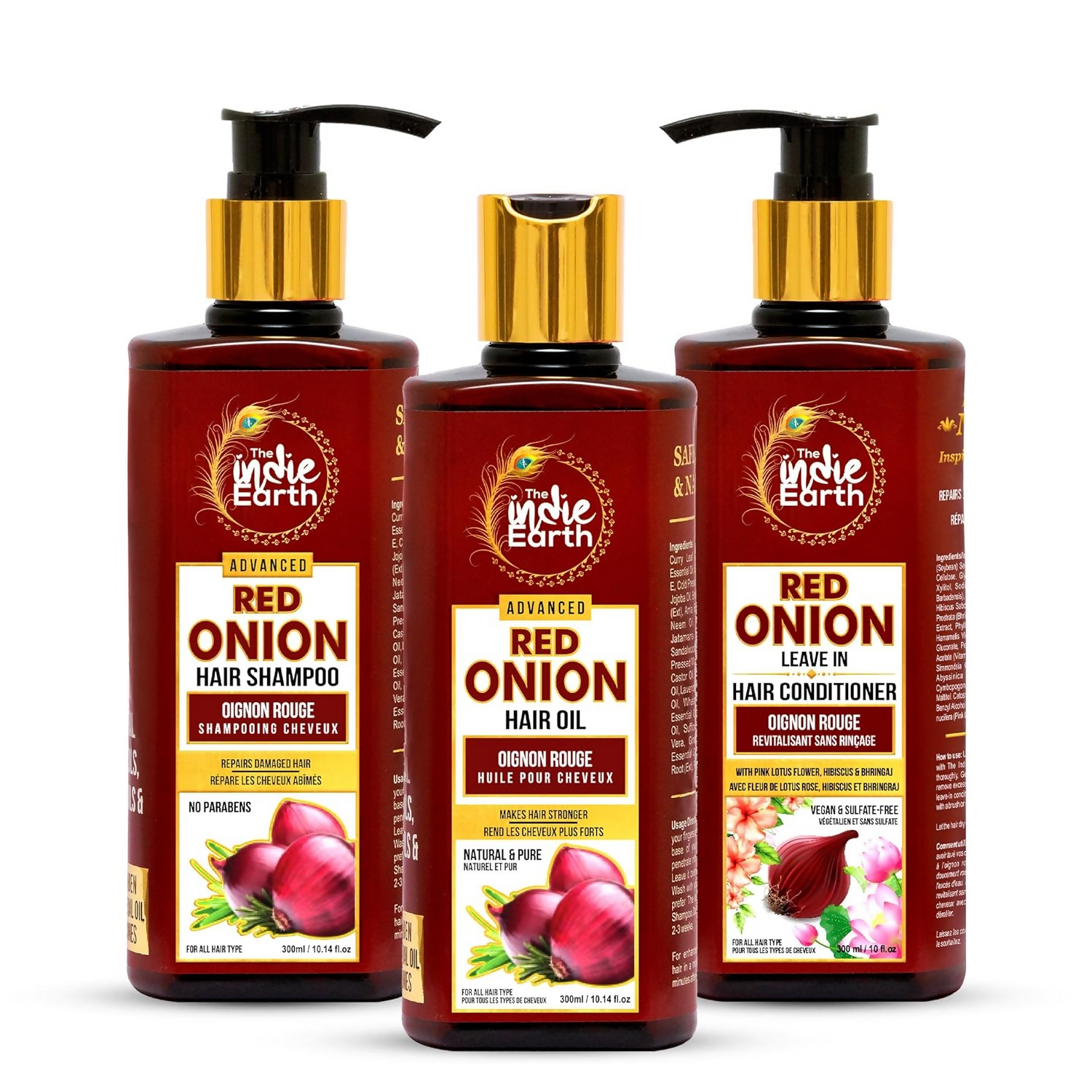 The Indie Earth Advanced Red Onion Hair Care Trio - Distacart