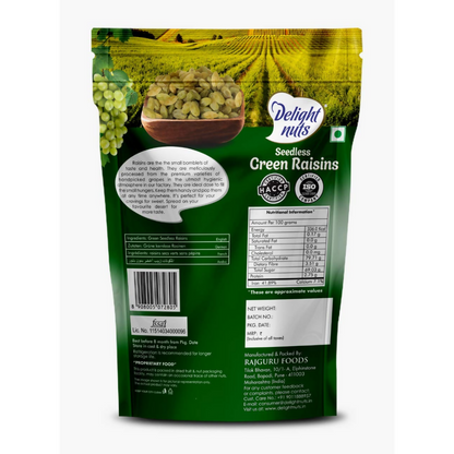 Delight nuts Green Raisins-Seedless - Dista