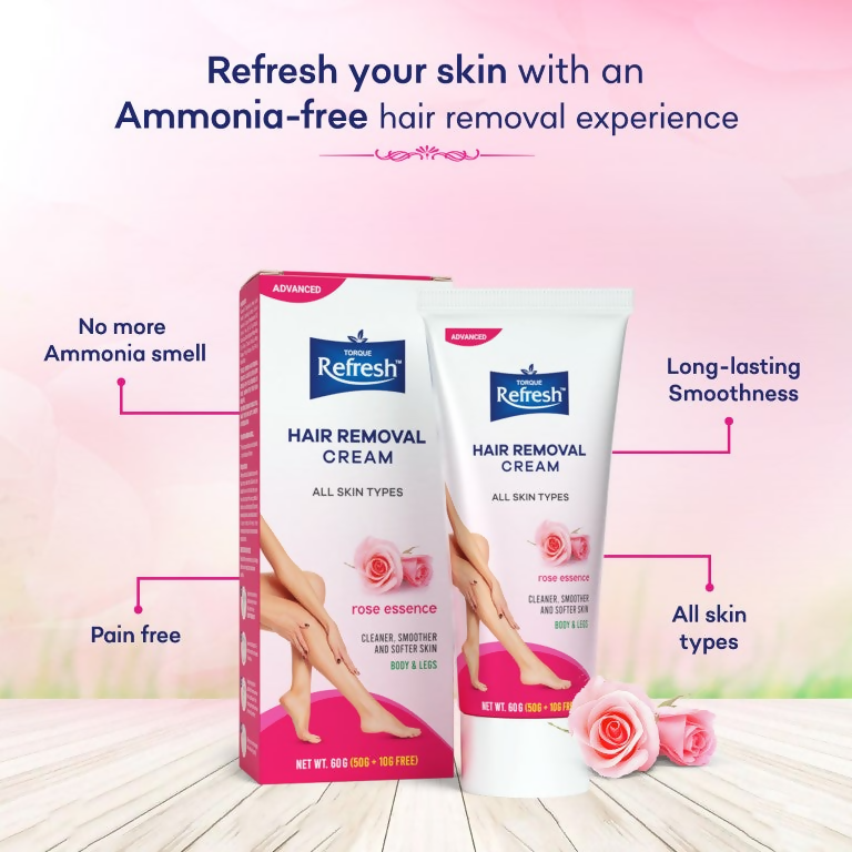 Torque's Refresh Hair Removal Cream With Rose Essence - Distacart
