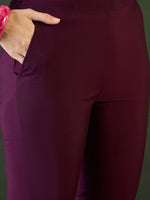 Thumbnail for Sangria Embroidered Zari Sequence Kurta With Trousers & Dupatta Set