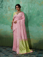 Thumbnail for Shree Shyam Fashion Pink Linen Cotton Saree - Dista