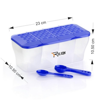 RILION Multipurpose Plastic 4 In 1 Masala Box for Kitchen - Dista