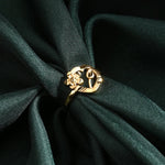 Thumbnail for AanyaCentric Gold-plated Jewelry Combo: Elegant Short Mangalsutra, Finger Ring, and American Diamond Earrings Set - Distacart