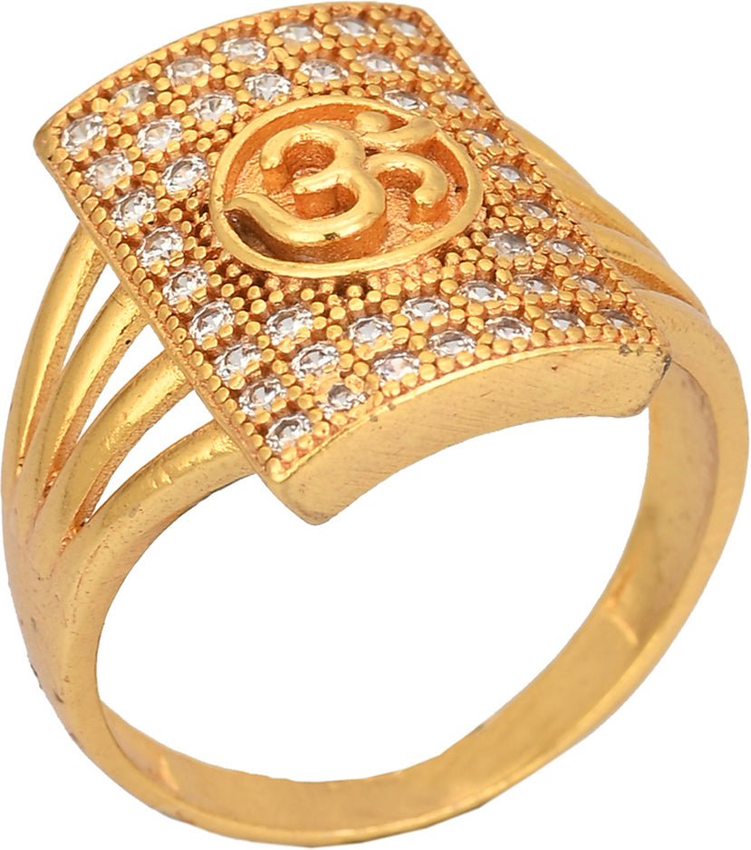 AanyaCentric Gold Plated American Diamond Ad Ring for Boys & Man - Distacart