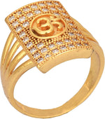 Thumbnail for AanyaCentric Gold Plated American Diamond Ad Ring for Boys & Man - Distacart
