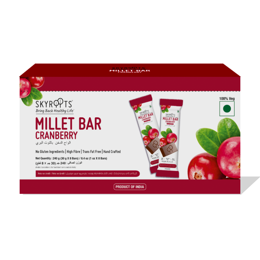 Skyroots Cranberry Millet Bar - Distacart