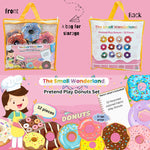Thumbnail for The Small Wonderland Pretend Play Donut Shop Set – 12 Colorful Fabric Donuts with Play Menu, ATM Cards, Money, and Shop Poster