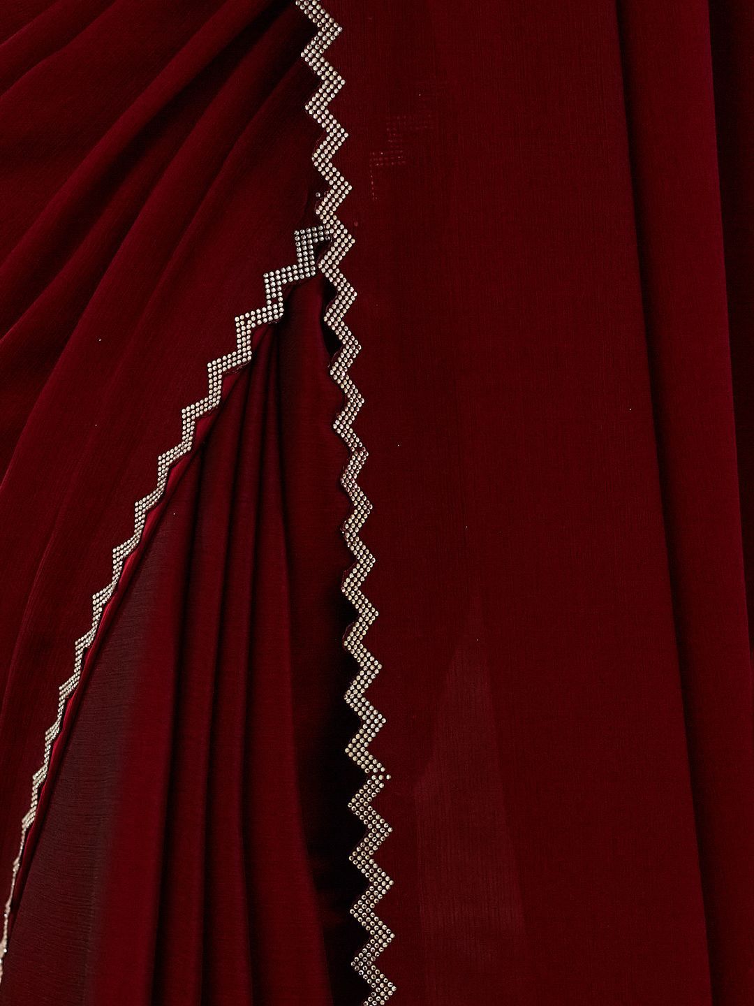 kasee Beads and Stones Pure Chiffon Saree - Distacart