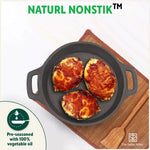 Thumbnail for The Indus Valley CASTrong Cast Iron Fish Fry Pan, Pre-seasoned, Nonstick, 100% Pure, Toxin-free, Induction, 22.4/25cm, 1.5kg/2kg