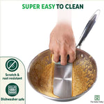 Thumbnail for The Indus Valley TurboCuk Tri-ply Stainless Steel Fry Pan, Premium Quality, 3 Layer Thick Body, 100% Toxin-free, Non-stick, Induction & Gas,Spatula, 22/24/26 cm, 1.5/1.7/1.9L