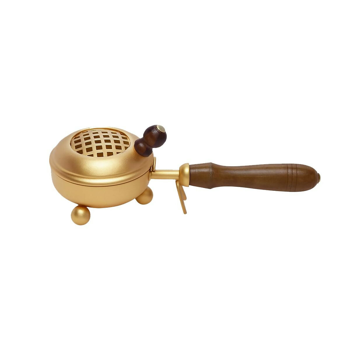 Not Available Handcrafted Metal Dhoop Dani Incense Burner - Golden Color - Dista