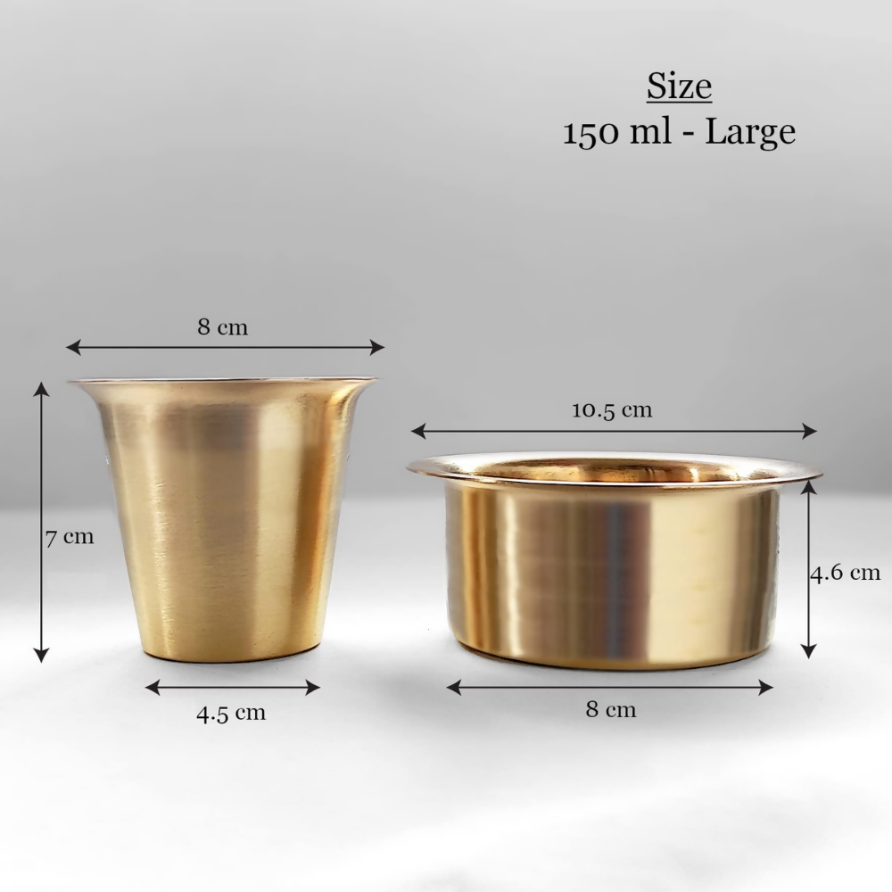 Sidapur Brass Dabara Set - Plain Brushed Matte Finish - Dista
