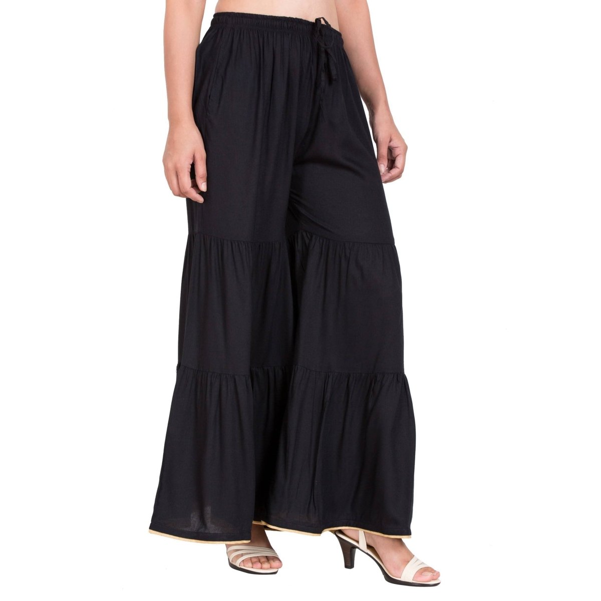 Asmaani Black Color Solid Plain Gharara