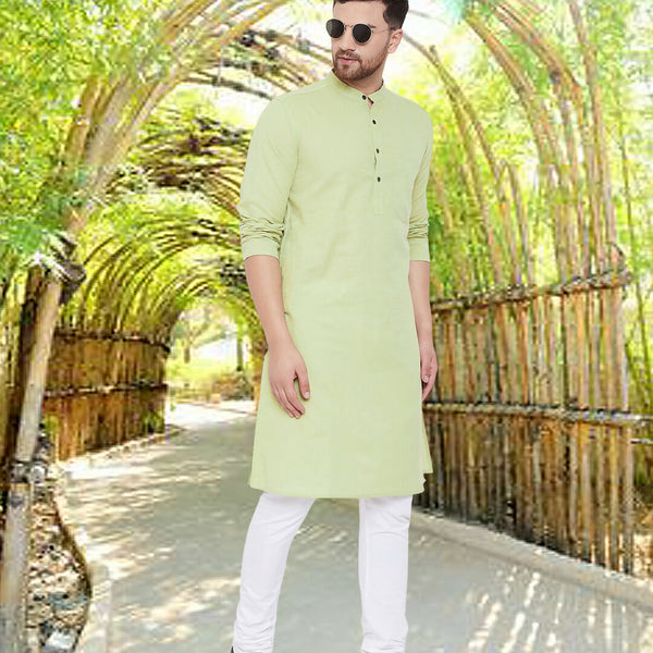 Even Apparels Men's Pure Cotton Green Kurta - Distacart