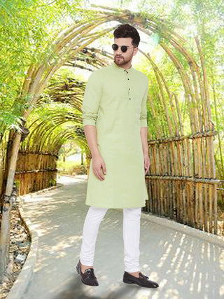 Even Apparels Men's Pure Cotton Green Kurta - Distacart