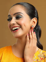Thumbnail for Ruby Raang Red Jasper Kundan Earrings