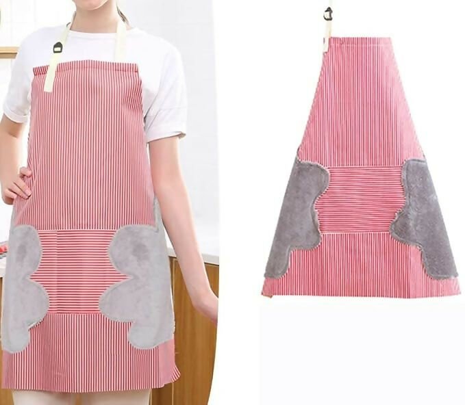 Yanci Waterproof Kitchen Apron With Pockets-Red - Dista