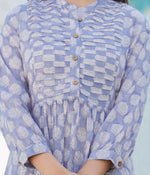 Thumbnail for Kaajh Women's Grey Hand Block Printed Cotton Top - Distacart
