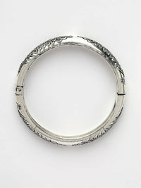 Thumbnail for NVR Women's Silver-Toned German Silver Peacock Design Oxidised Kada Bangle - Distacart