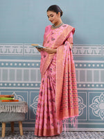 Thumbnail for Astita Light Pink Silk Saree