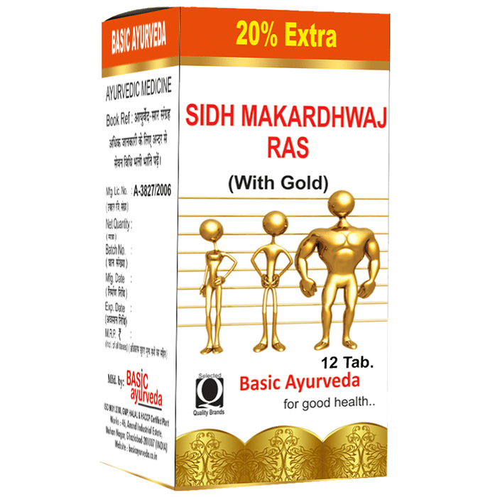 Basic Ayurveda Sidh Makardhwaj Ras with Gold - Distacart