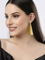 Thumbnail for NVR Women Gold-Plated Geometric Shape Drop Earrings - Distacart