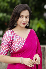 Thumbnail for Rani Silk Blend Ethnic Motifs Saree with Unstitched Blouse - A2M