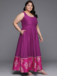 Thumbnail for Ahalyaa Women's Traditional wear Ethnic Dress - Purple - Distacart