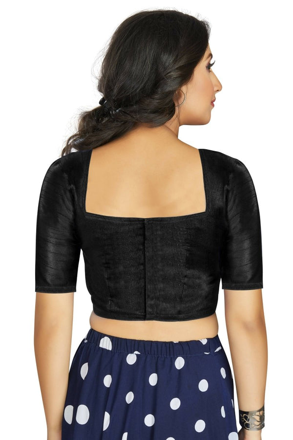 Aastha Fashion Women's Black Art Silk Designer Traditional Readymade Blouse - Distacart