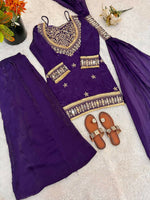 Thumbnail for Teeya Creation New Trendy Stylish Real Mirror Work With Lace Border Kurta Set - Dista